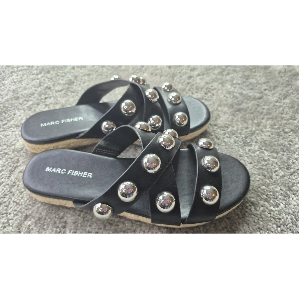 Marc‎ Fisher Prisca Ball Studded Espadrille Sandal shoes Size 7M Grunge Y2K